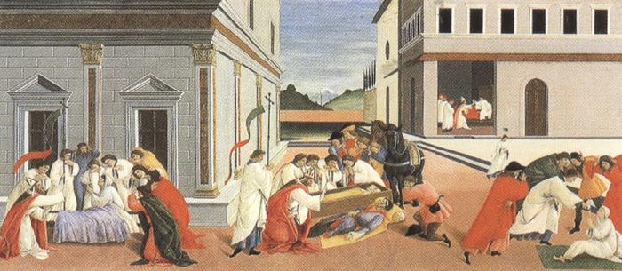 Sandro Botticelli Three miracles of St Zanobius reviving the dead (mk36) Germany oil painting art